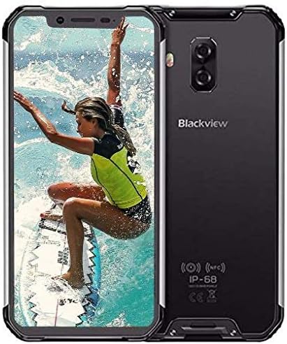 Blackview BV9600 PRO - Helio P70 6GB+128GB, 4G rugged smartphone unlocked, Android 9.0 IP68 waterproof outdoor phone, 6.21 Inch FHD+ AMOLED Screen, DUAL SIM, NFC/GPS, Wireless Charge Silver
