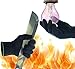 Healthcom 2 Pair Cut Resistant Gloves Anti-Vibration Gloves Heat Resistant Kint Safety Work Gloves High Performance Level 5 Protection, Food Grade,Black