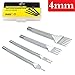 Aiskaer Stainless Steel 4mm 1/2/4/6 Prong DIY Diamond Lacing Stitching Chisel Set Leather Craft Kits (Upgrade Section Silver)