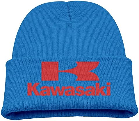 AsenraĆ Children's Skull Cap Kawasaki Motorcycle Logo Knit Beanie RoyalBlue