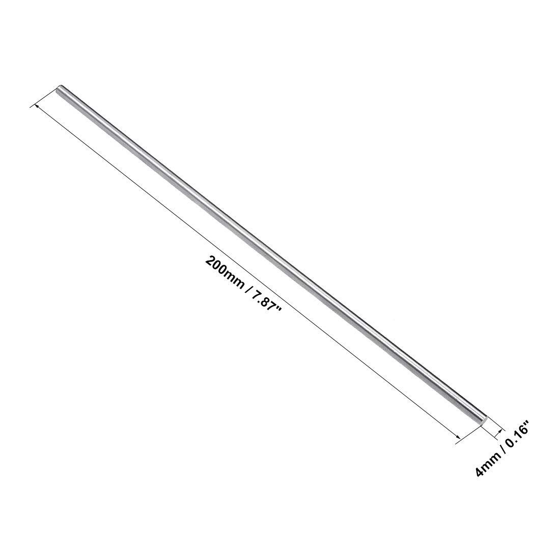 sourcing map Round Steel Rod, 4mm HSS Lathe Bar Stock Tool 200mm Long - Image 3