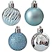 KI Store Baby Blue Christmas Balls 34pcs 2.36-Inch Christmas Tree Decoration Ornaments for Xmas Tree Holiday Wreath Garland Decor Ornaments Hooks Included