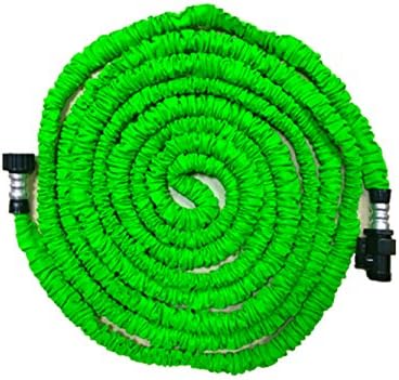 Garden Hose,Flexible Expandable Double Layer Latex Retractable Collapsible Garden Water Hose,Lightweight,On/Off Valve, Expands to 3 Times Length Hose,25ft (Green)