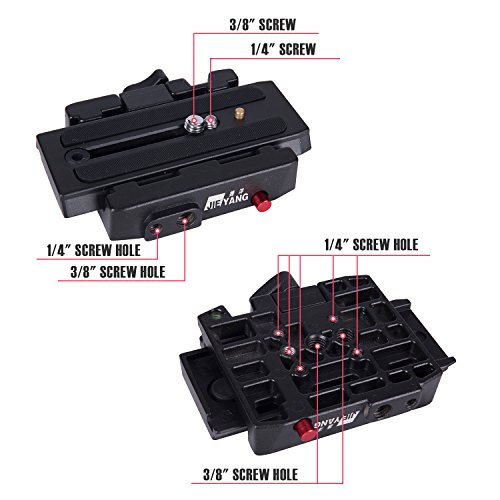 Quick Release Plate Adpater,with 1/4 and 3/8 Inches Screw for DSLR Camera Camcorder Tripod Monopod Manfrotto501HDV 502HDV 503HDV