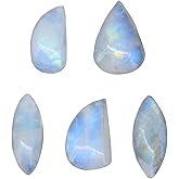 Gempires Natural Rainbow Moonstone Gemstone Wholesale Cabochons Lot, Polished Decor, DIY, June Birthstone, Jewelry Making Loose Gemstone, Reiki, Wikka, Healing Crystals, Bulk Gemstone 50 Carat Lot