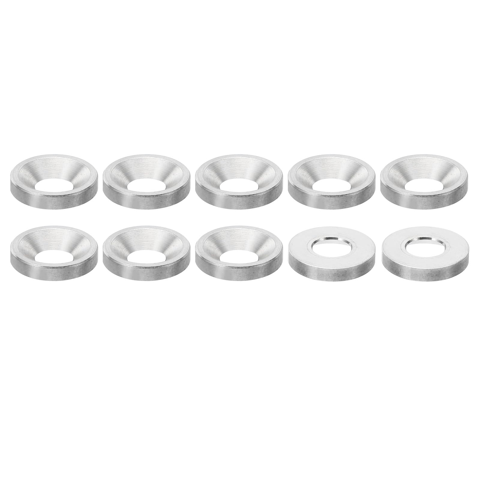 PATIKIL M6 Finish Countersunk Washer, 10pcs 15mm Dia. 2.8mm Tall Solid 304 Stainless Steel CNC Finish Cup Washer Flat Screw Head Gasket for Construction