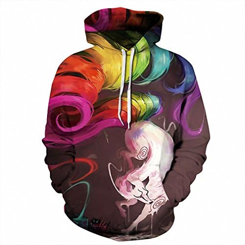 Thin Sweatshirt Men/women Hooded Hoodies Digital Print Long Colorful Tail Wolf Hoody Tracksuits Tops XXXL