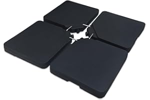 Helios&Hestia 4 Pcs Heavy Duty Water and Sand Fillable Patio Umbrella Base Stand, 255 lb Square Plastic Weight Set for Outdoo