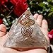ORGONE Pyramid Selenite,ORGONITE Energy Generator with Flower of Life Symbol,Crystal Quartz Point,Exquisite Gemstones & Reiki Energy