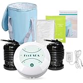 Healcity Portable Ionic Foot Bath Detox Machine Professional Ion Foot Spa Massager to Remove Toxins for Home Use Salon Beauty Club Bundle with Folding Soaking Tub (All Original Accessories Included)