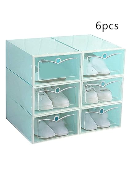 Amazon Com Refaxi 6 Stackable Storage Shoe Box Clear Plastic