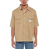 Hugo Mens Front Pocket Cotton Twill Short Sleeve Button Down Shirt