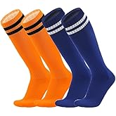 Zion Praiser Kids School Soccer basketball football Toddler Knee High Tube Stocking Boys Girls Striped Youth Athletic Socks
