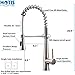 Hotis Commercial Stainless Steel Lead-Free Two Lever Two Hole Gooseneck High Arc Two Handle Kitchen Sink Faucet, Kitchen Faucet