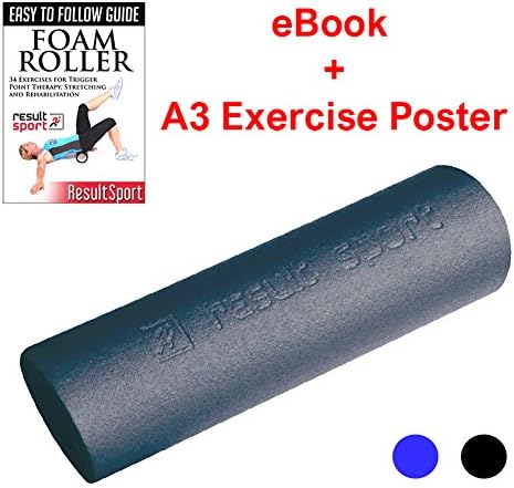 ResultSport Foam Roller with A3 Poster - Ideal for Yoga, Pilates, Myofascial Release, Muscle Pain relief, IT Band, Trigger Point Massage, Stiffness Relief