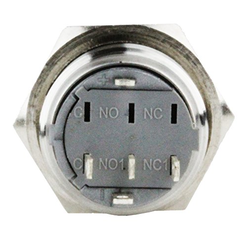 image for Splash Resistant 16mm Power Push Button ON/OFF Latching Switch w/ 12V 