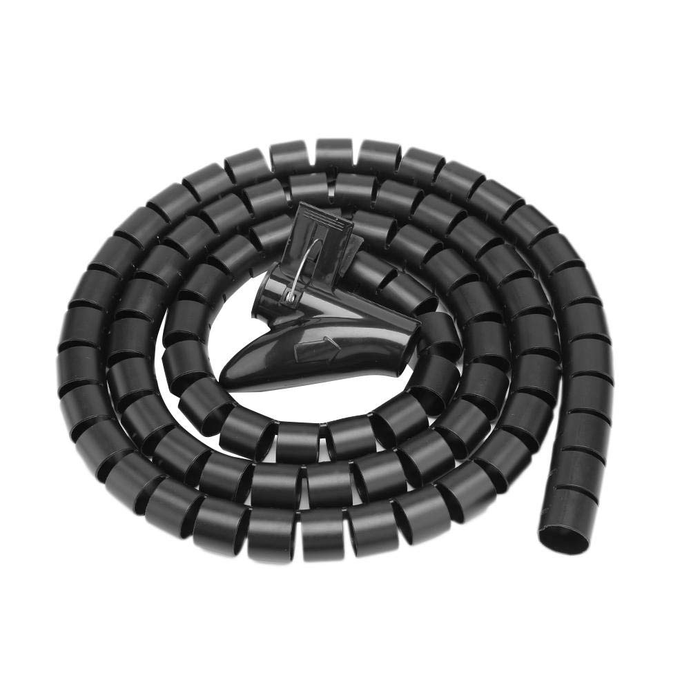 1.5m/ Length Coiled Cable Trunking 16/22/28mm White Black Silver Cable Management Solution