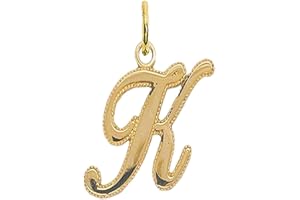 Takar Gold Initial Letter Pendant For Necklaces, 14k Gold A-Z Big Letter Charm Necklace Jewelry for Men And Women. Made In USA, Yellow Gold