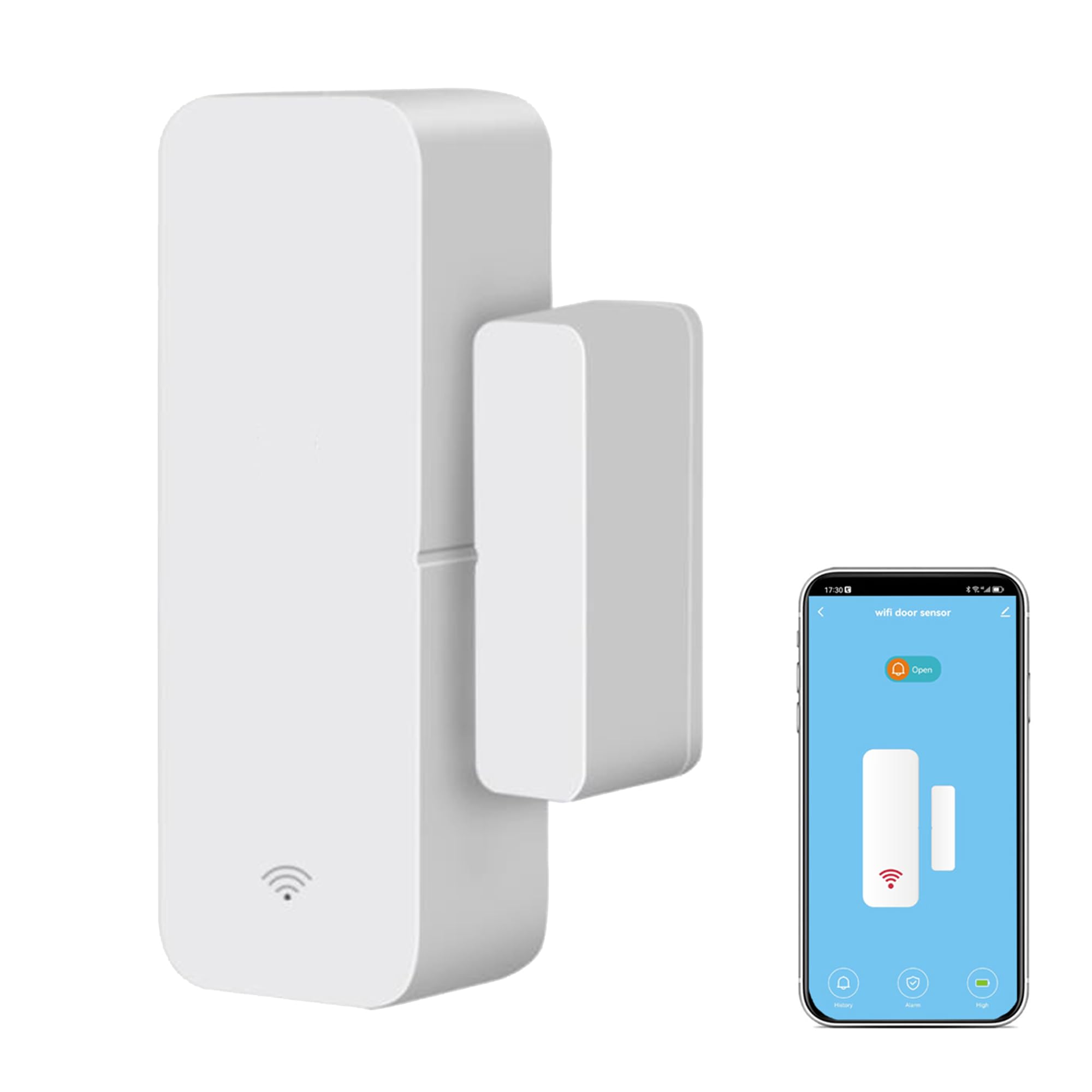WiFi Door Sensor Window Detector: Smart Window Contact Sensor, Wireless Magnetic Door Open Detector with Free Notification Alerts, Compatible with Alexa Google Assistant (1-Pack) — image 1