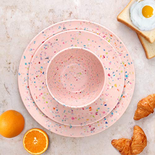 Zak Designs Confetti Melamine Dinnerware Set Includes Dinner Plates