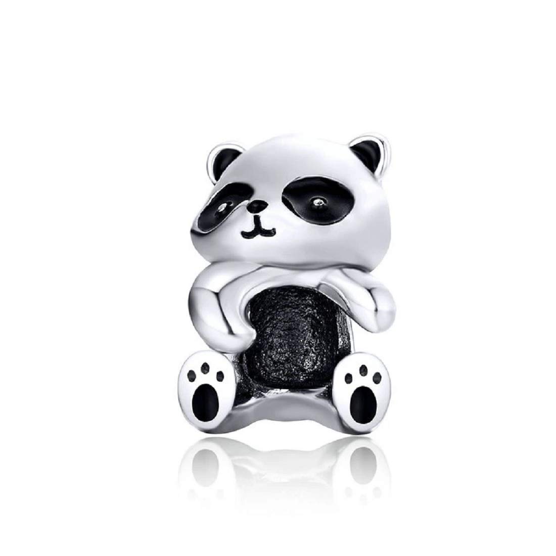 FeatherWish Panda Bear Animal Family Charm Sterling Silver 925 Love Nature Travel World Bead Fits And Compatible With Pandora Bracelets Gift For Birthday Friend Sister Wife Daughter Mum Nan