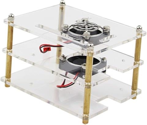 #N/A Estuche Acrílico De 2 Capas Estuche Transparente con Ventilador De CPU para Raspberry