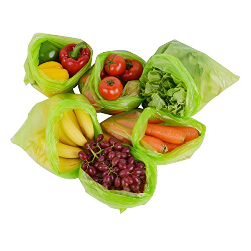 Yueshico Reusable Food Saver Green bags Stayfresh Longer Vegetable Storage Bags, 30 x 43cm (25PCS in one roll, 3 rolls) - Thumbnail 3