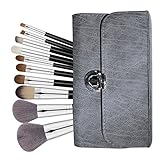 Halo World Makeup Brush Premium 10 Pieces Makeup Brushes Professional Foundation Blush Brush Face Eye Cosmetics Brushes with Leather Bag