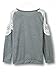 Choies Women's Cotton Gray Cold Shoulder Crochet Lace Sleeve T-shirt