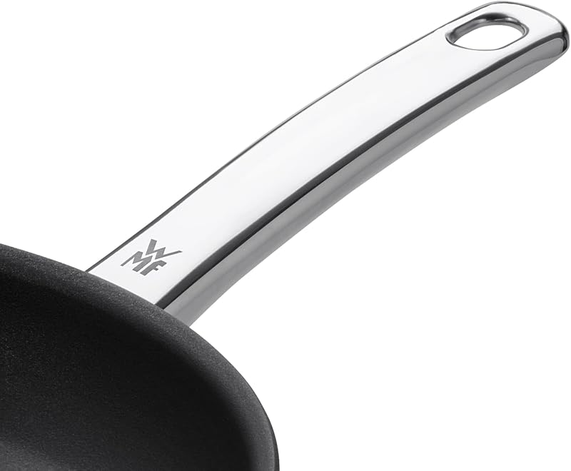 Wmf conjunto de 2 frigideiras antiaderentes devil, 20 e 28 cm, aço inoxidável e revestimento antiaderente para todos os tipos de fogões incluindo indução, sem pfoa, preto