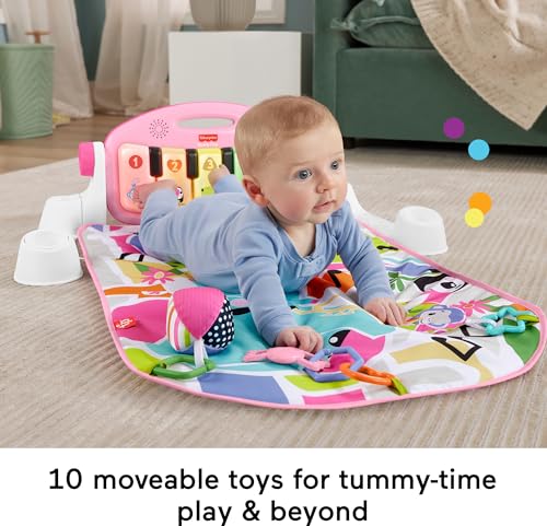 Snapklik.co : Fisher-Price Baby Usical Toy Set Glow And Grow Kick & Play Piano Gy Pink Playat