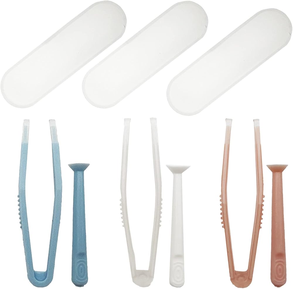 LuenHego Contact Lens Applicator and Remover 3 Pack Pink Blue White Case