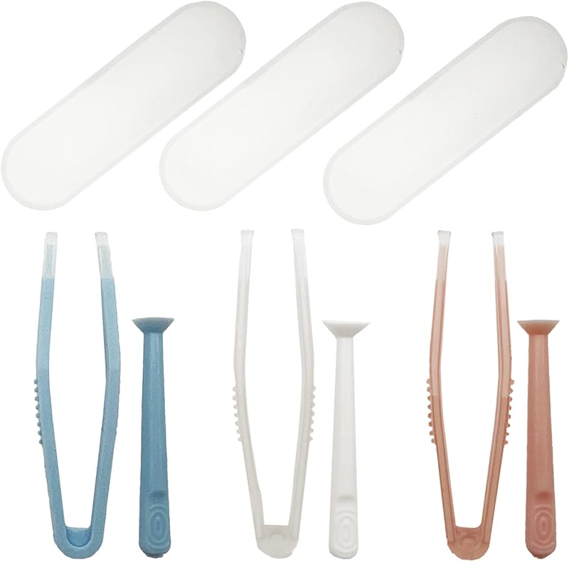 LuenHego Contact Lens Applicator and Remover 3 Pack Pink Blue White Case