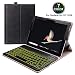 Surface Go Case and Keyboard Combo 10 Inch 2018, PU Leather Case Cover(Compatible with Kickstand) /Detachable 7-Color Backlit Wireless Keyboard, for Microsoft Surface Go 10" 2018, Black primary
