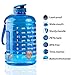 AOMAIS Gallon Water Bottle with Motivational Time Marker, Large 128 oz, Leak-Proof, Wide Mouth, BPA Free Water Bottles for Sports Gym Fitness Work(1 Gallon, Blue)