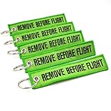 Rotary13B1 - Remove Before Flight Keychain - Lime Green - 5pcs