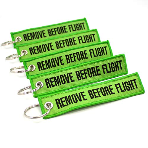 Rotary13B1 - Remove Before Flight Keychain - Lime Green - 5pcs