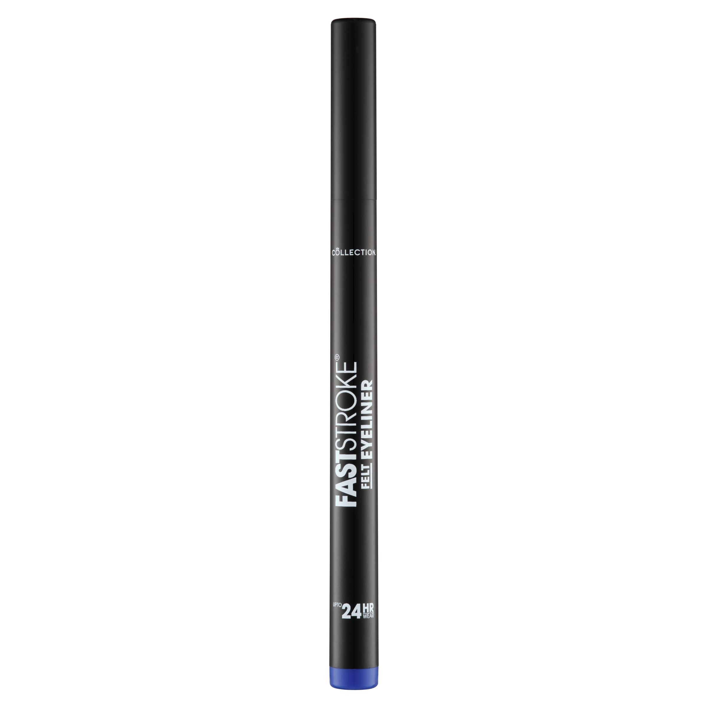 Collection Cosmetics Fast Stroke Felt Tip Eyeliner with Fine Tip, Long Lasting 24h, Quick Drying Formula, 4ml, Blue