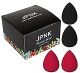 JPNK Teardrop Makeup Blender Sponges( Pack of 4, Black&Pink)