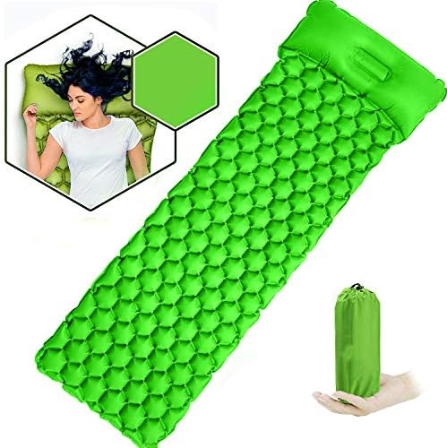 VOOPH Inflatable Camping Sleeping Pad Mat, Ultra Lightweight Roll Mat Inflatable Camping Mattress Air Pad Portable Outdoor Compact Hiking Backpacking Hammock Tent Sleep Mat