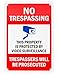 WALI Aluminum Sign for Home Business Security, Legend 