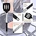 Silicone Cooking Utensils Set, Heat Resistant and Non Stick Kitchen Utensil Set with Stainless Steel Handle (Black)