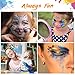 Face Paint and Body Painting Kit - Set of 12 Metallic Colors with Bonus Flat and Detail Paint Brushes - Comes w/ 30 Design Stencils - Non Toxic, Water Based and Easy On, Easy Off - FDA Compliant