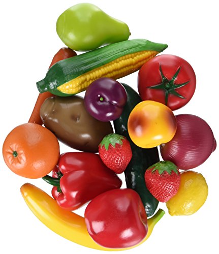 Melissa & Doug Play-Time Produce Fruit (9 pcs) and Vegetables (7 pcs) Realistic Play Food