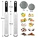 LEMCASE Lemon Zester and Cheese Grater - Citrus, Parmesan, Chocolate, Nutmeg, Garlic, Ginger - Silicone Handle and Stainless Steel Blades with Protective Cover | Black (2 Piece Set)