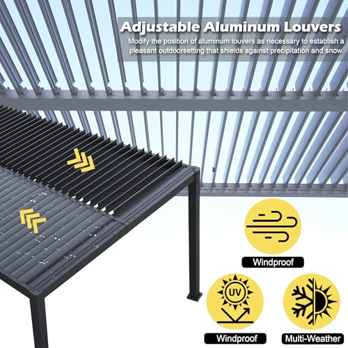 Goldshire 10'x13' Aluminum Louvered Pergola Review: Hardtop Gazebo With Adjustable Roof image 15