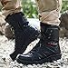 Bitiger Men's Combat Boots with Side Zipper Velcro and Casual Outdoor Mountaineering Trekking Commando Tactical Boots