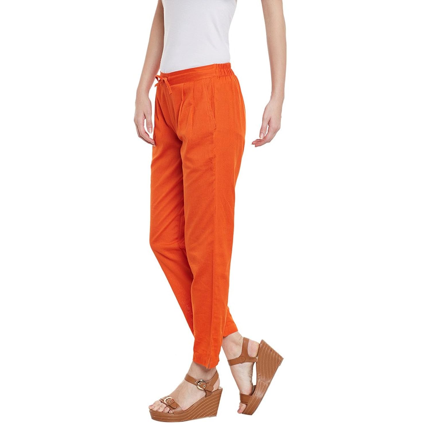 bitterlime women's cotton solid trousers