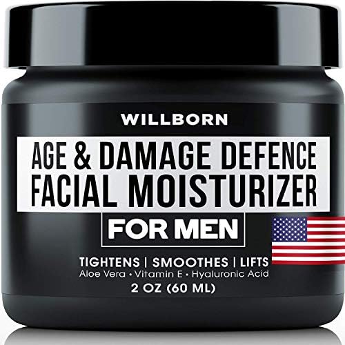 WILLBORN Man Cream - Anti Aging Cream - Damage Defence Facial Moisturizer for Men - 2 OZ - Best Men Cream in Skin Care, Eye Cream and Face Cream - Made in USA