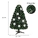 Goplus 3ft Pre-Lit Fiber Optic Christmas Tree for Tabletop, Small Mini Artificial Xmas Full Tree with Colorful Snowflake LED Lights, 85 Branch Tips, for Office Home Holiday Decor